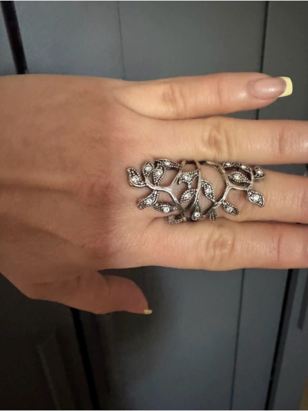 Silver Leaf Vine Statement Ring - Women's Fashion Jewelry
